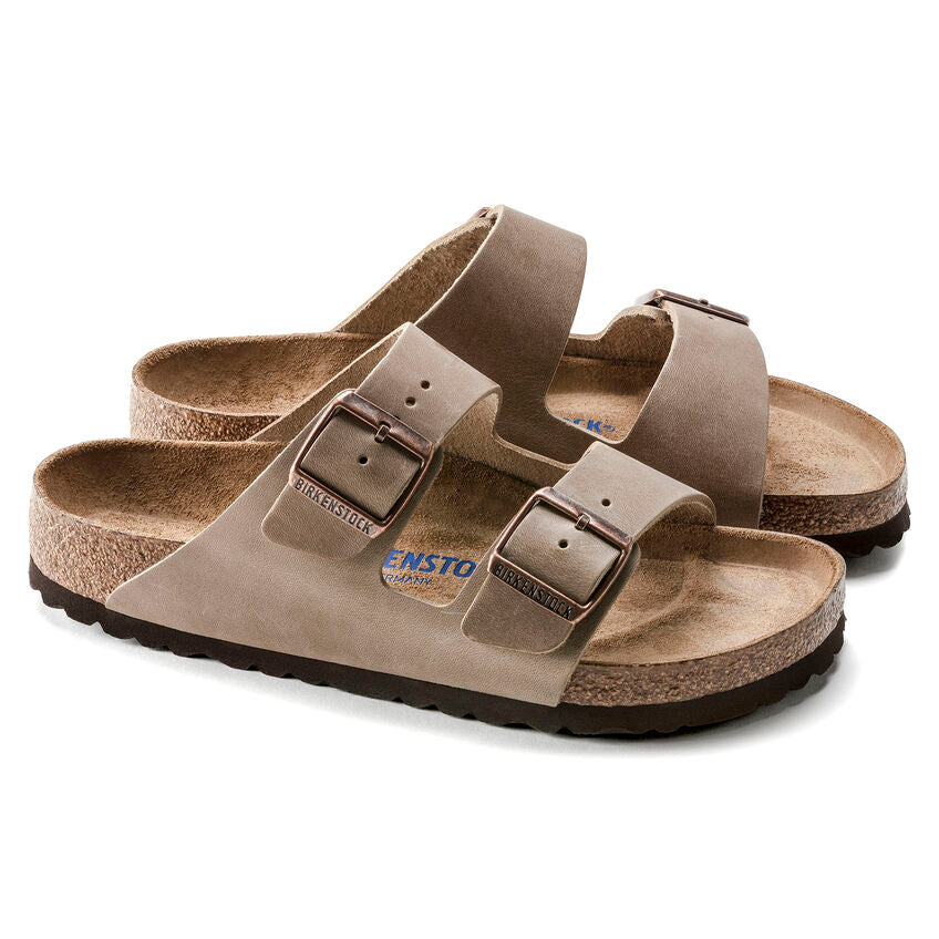 Birkenstock Men's Arizona Soft Footbed Suede Leather Oiled Leather - Tobacco Brown