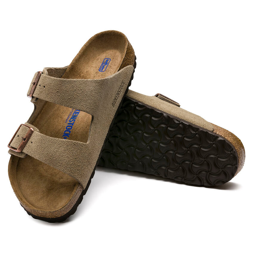 Birkenstock Men's Arizona Soft Footbed Suede Leather - Taupe