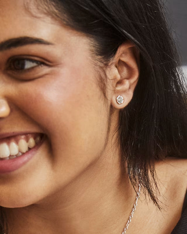 Kendra Scott Nola Stud Earrings in Silver - Platinum Drusy