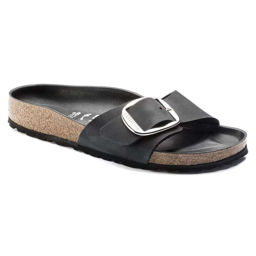 Birkenstock Women's Madrid Big Buckle Oiled Leather - Black