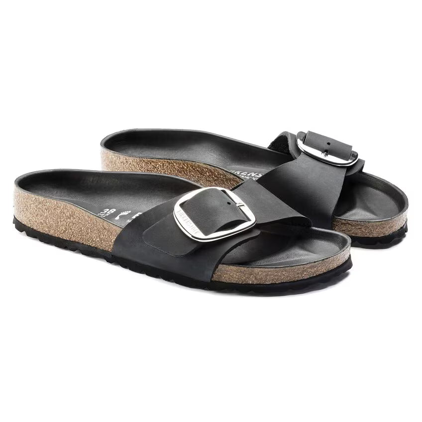 Birkenstock Women's Madrid Big Buckle Oiled Leather - Black