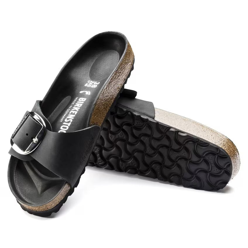 Birkenstock Women's Madrid Big Buckle Oiled Leather - Black