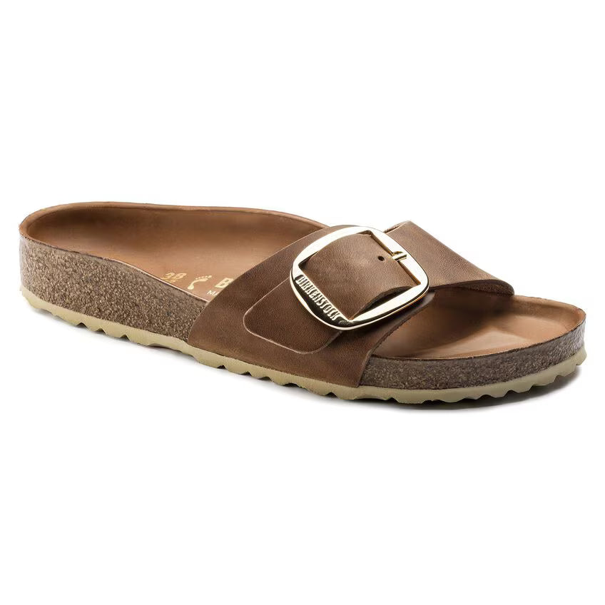 Birkenstock Women's Madrid Big Buckle Oiled Leather - Cognac
