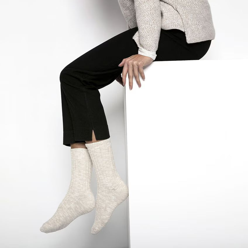Birkenstock Women's Cotton Slub Socks - Beige/White