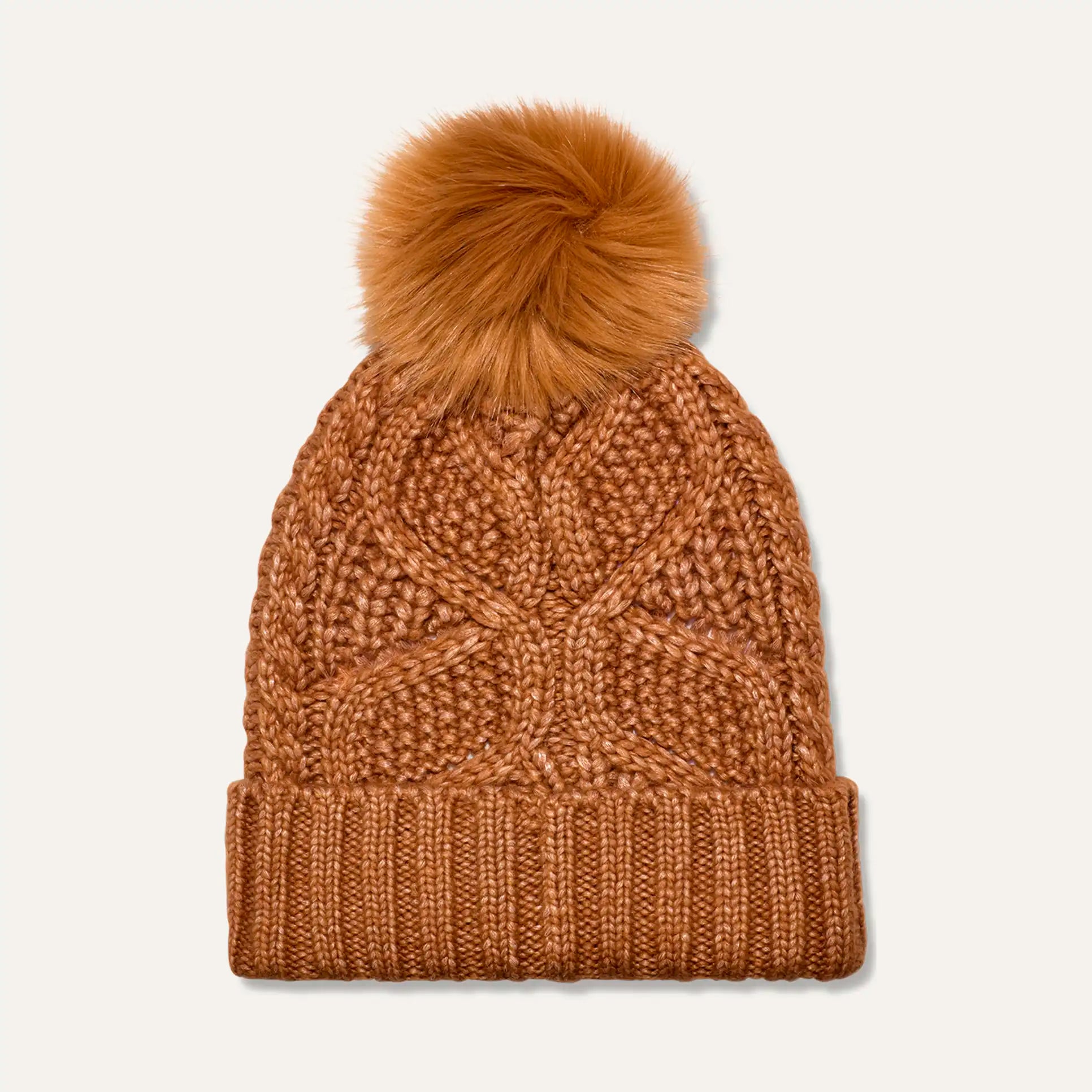 UGG Women's Cable Beanie With Pom | Chestnut