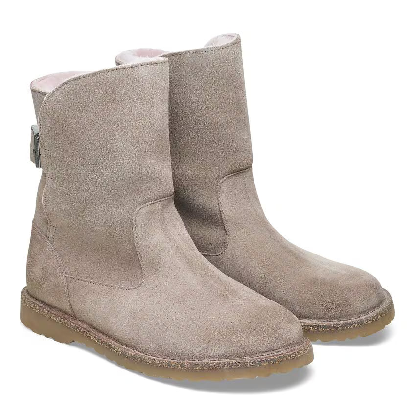 Birkenstock Women's Uppsala Shearling Suede Leather - Gray Taupe