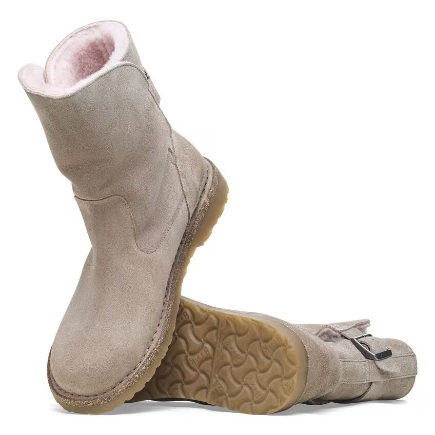 Birkenstock Women's Uppsala Shearling Suede Leather - Gray Taupe