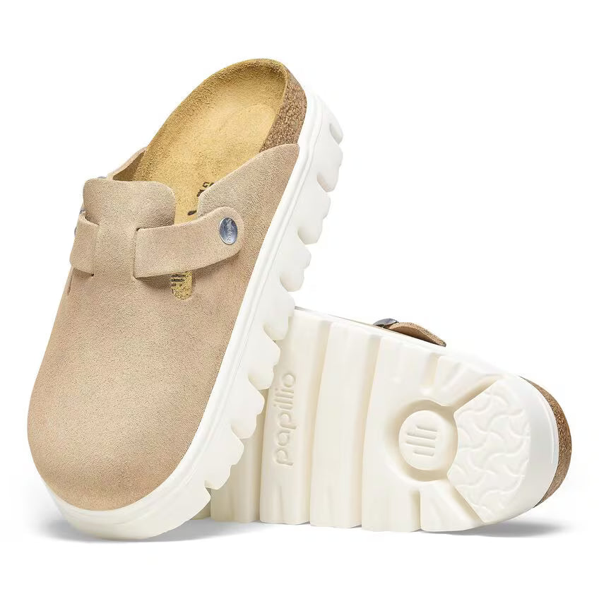 Birkenstock Women's Boston Chunky Suede Leather - Warm Sand