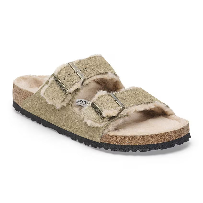 Birkenstock Women's Arizona Shearling Suede Leather - Taupe