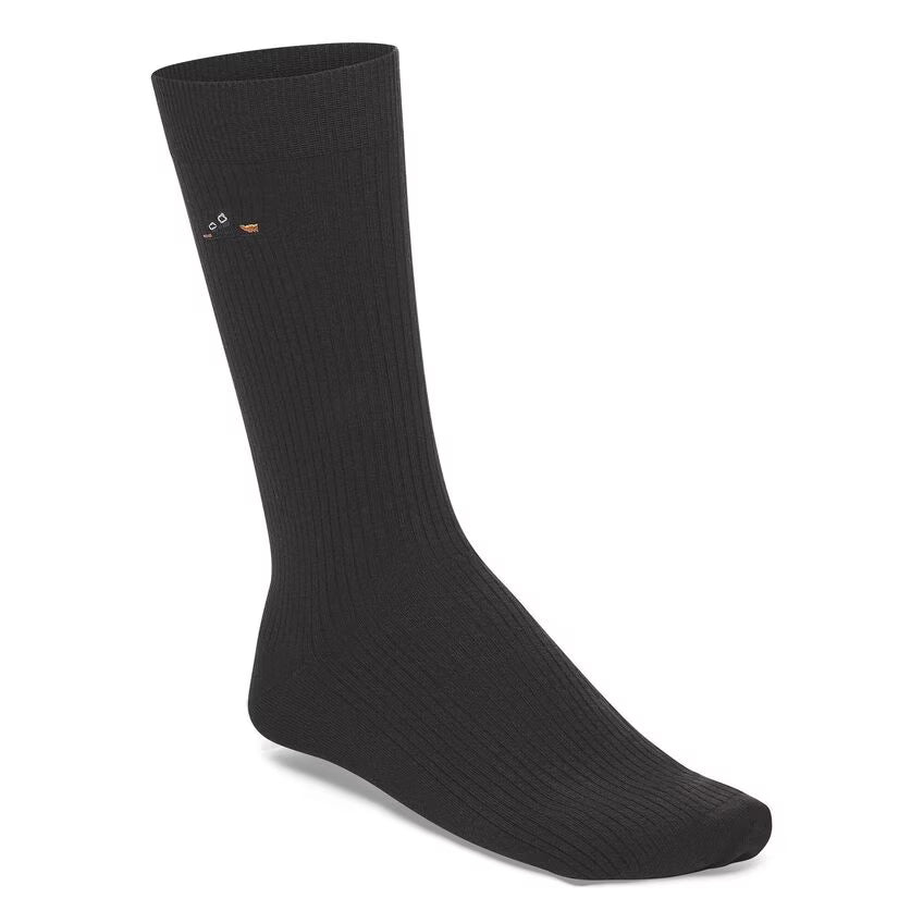 Birkenstock Men's Cotton Ribbed Socks Cotton-Polyamide-Elastane - Black