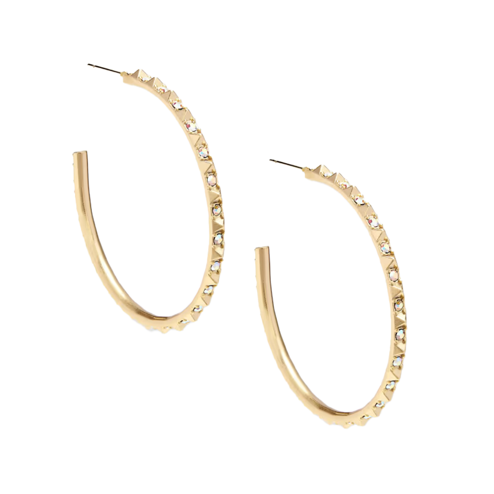 Kendra Scott Veronica Hoop Earrings in Gold - Iridescent Crystal