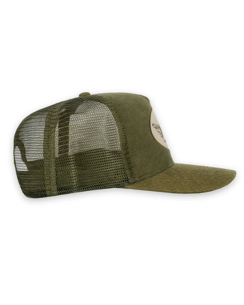 Boys Lie Women's Olive Corduroy Trucker Hat - Green