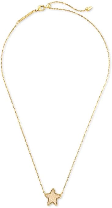 Kendra Scott Jae Star Short Pendant Necklace in Gold - Iridescent Drusy