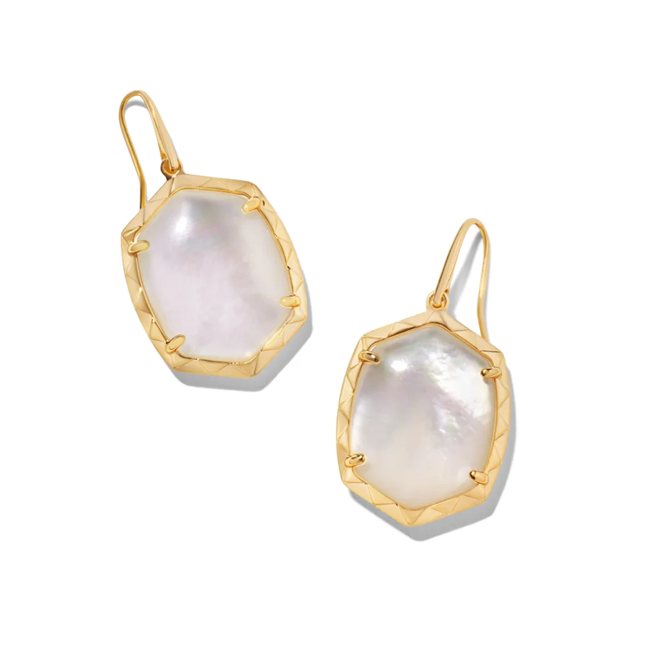 Kendra Scott Daphne Gold Drop Earrings - Ivory Mother-of-Pearl