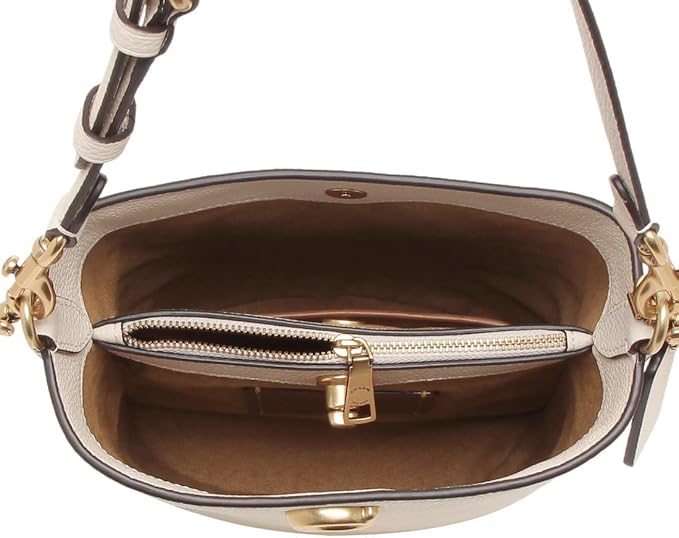 Coach Women's Polished Pebble Leather Willow Soft Bucket Bag 19 - Chalk