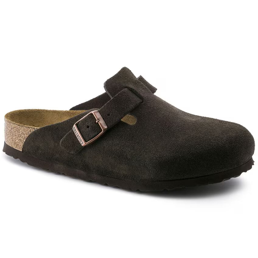 Birkenstock Women's Boston Soft Footbed Suede Leather - Mocha