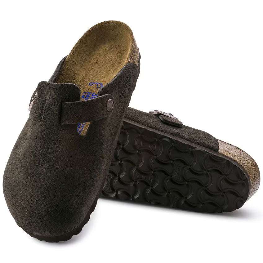 Birkenstock Women's Boston Soft Footbed Suede Leather - Mocha