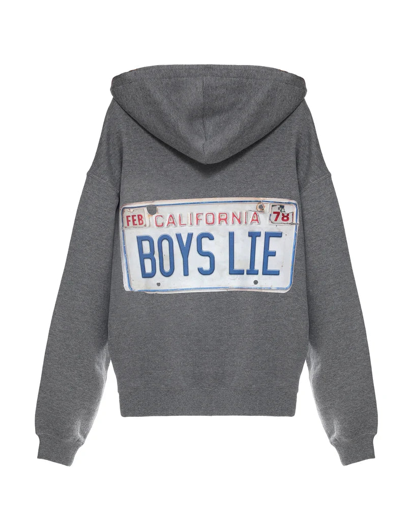 Boys Lie Women's Driver's License Racer Hoodie - Grey