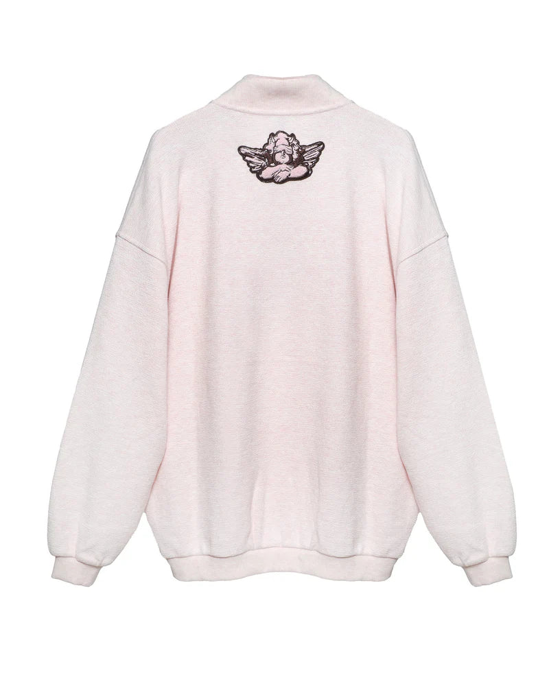 Boys Lie Women's Smoke And Mirrors Henley Crewneck - Pink Heather