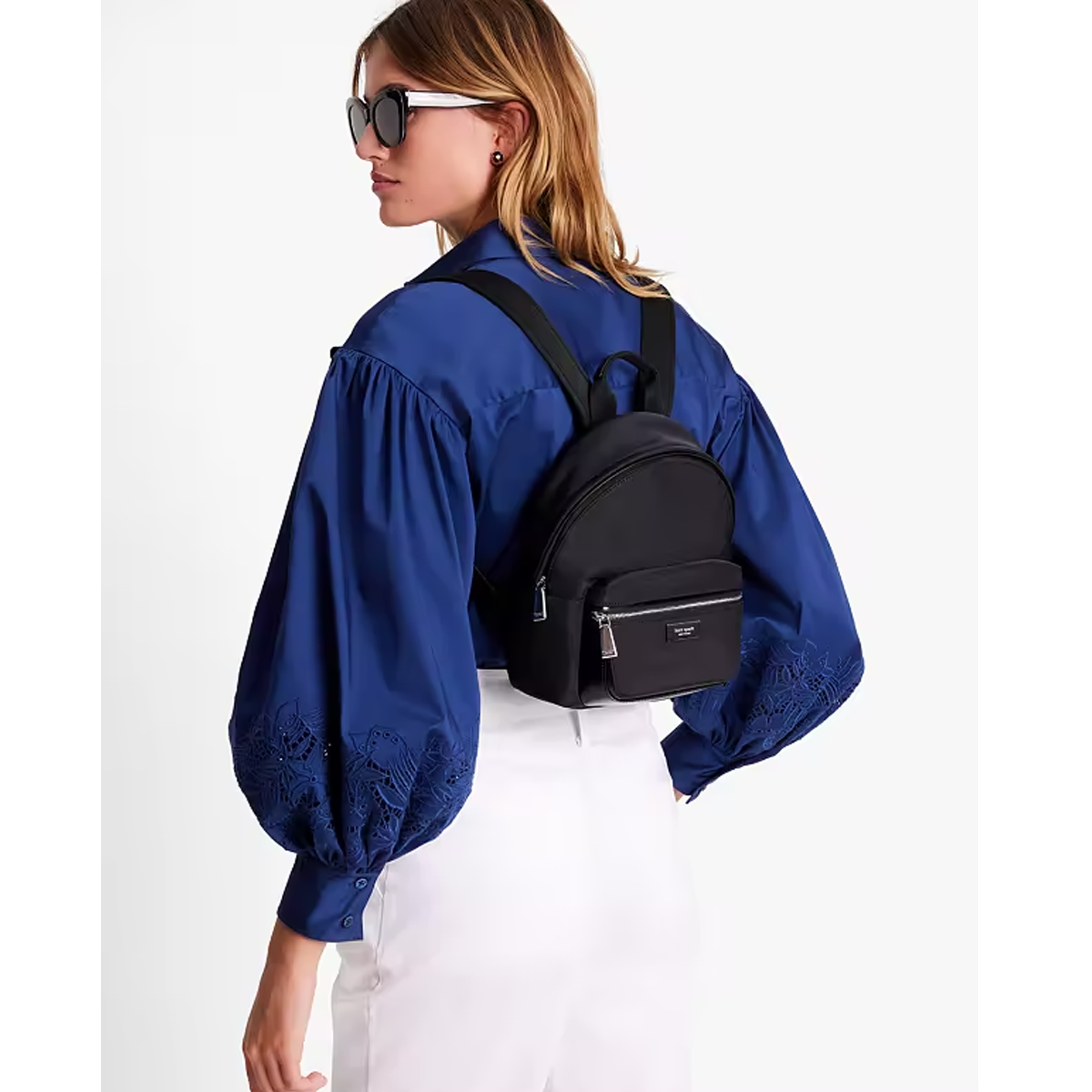 kate spade mini backpack blue Kate Spade New York Sam Icon Ksnyl Small Nylon Backpack
