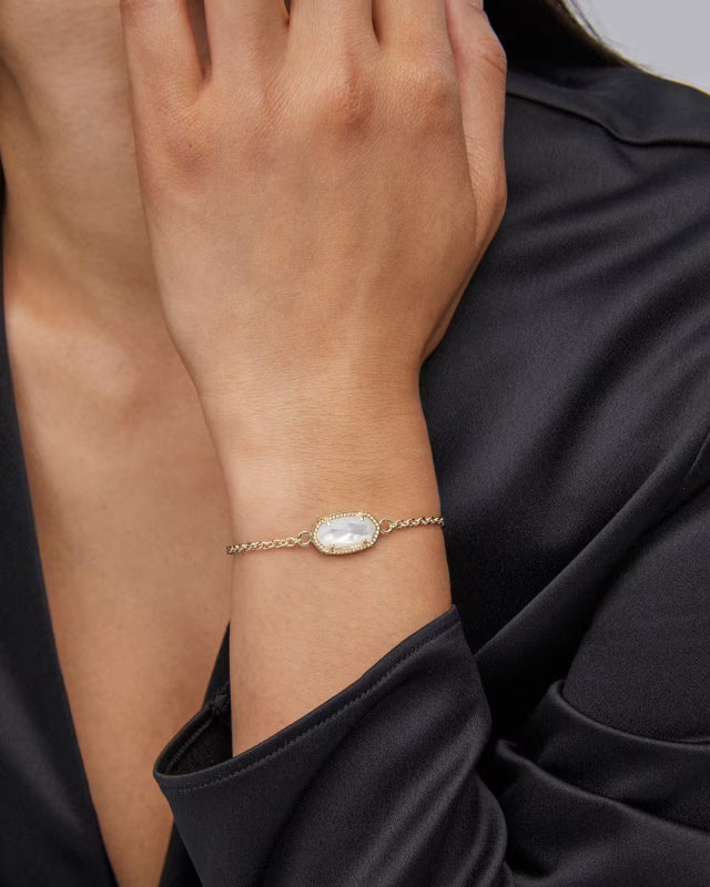 Kendra Scott Elaina Adjustable Chain Bracelet in Gold - Ivory Mother-of-Pearl