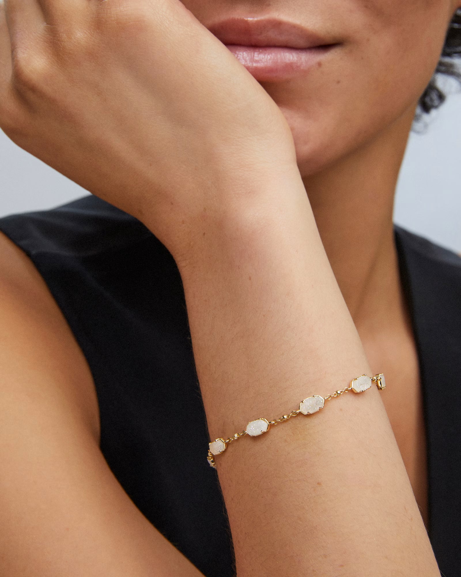 Kendra Scott Emilie Chain Bracelet in Gold - Iridescent Drusy