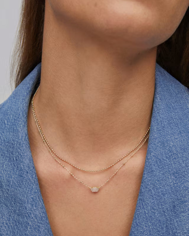 Kendra Scott Emilie Multi Strand Necklace in Gold - Iridescent Drusy