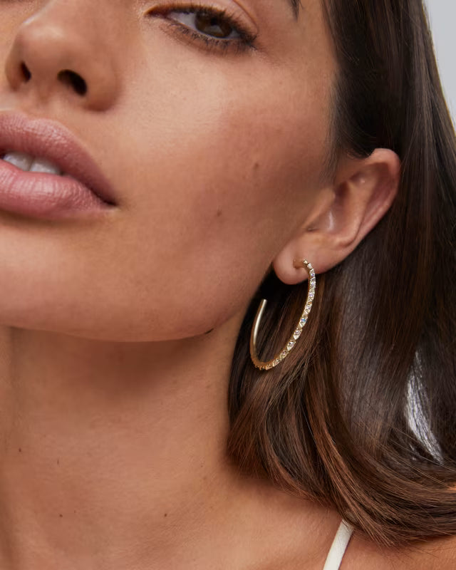 Kendra Scott Veronica Hoop Earrings in Gold - Iridescent Crystal