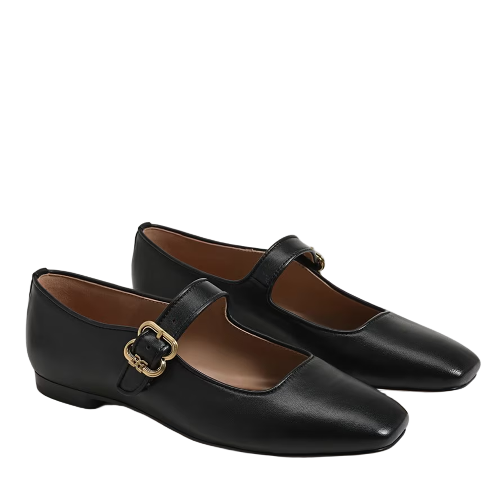 Sam Edelman Women's Michaela Mary Jane Flat |Black Leather