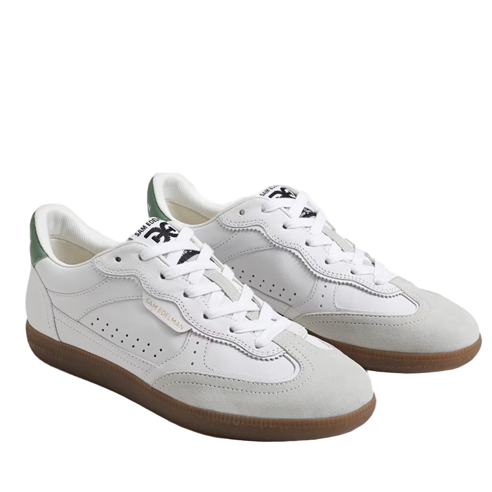 Sam Edelman Women's Kallen Sneaker | Run White/Green Garden Suede