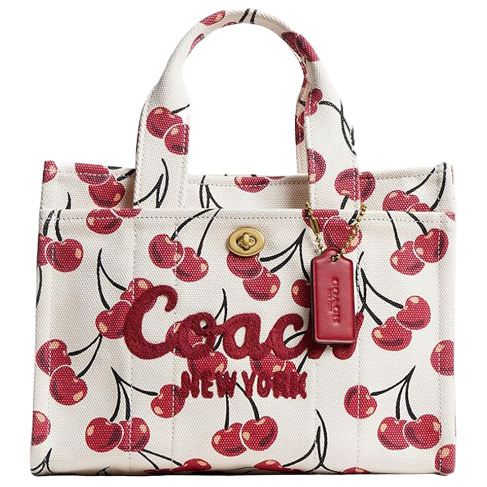 Coach Women's Cargo Cherry Print Canvas Tote Bag 20 - Chalk Multi
