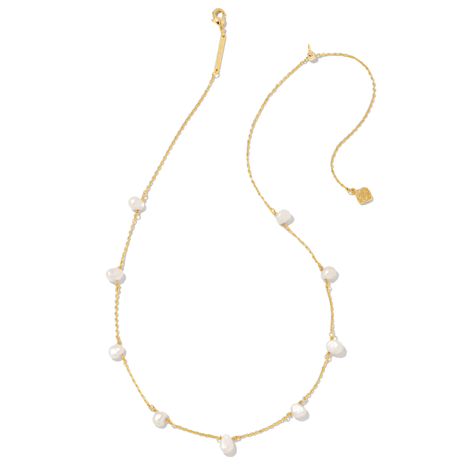 Kendra Scott Leighton Gold Pearl Strand Necklace in Gold - Freshwater Cultured Pearl