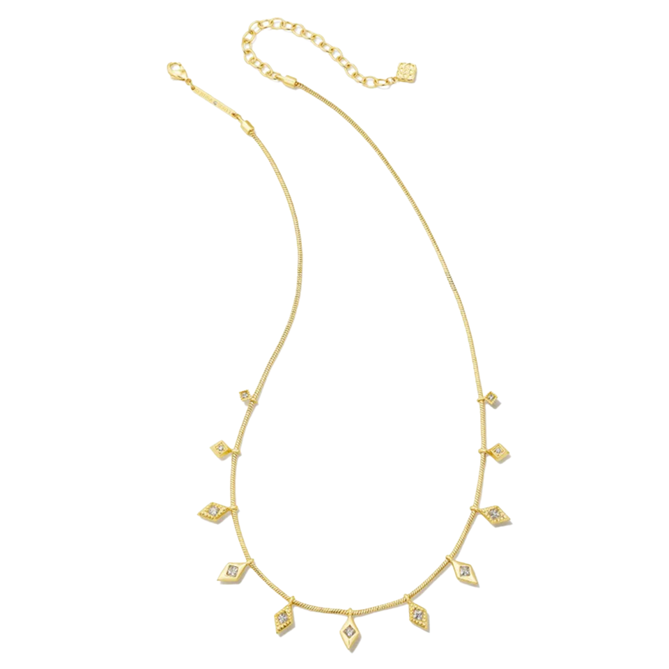 Kendra Scott Kinsley Strand Necklace in Gold - White CZ