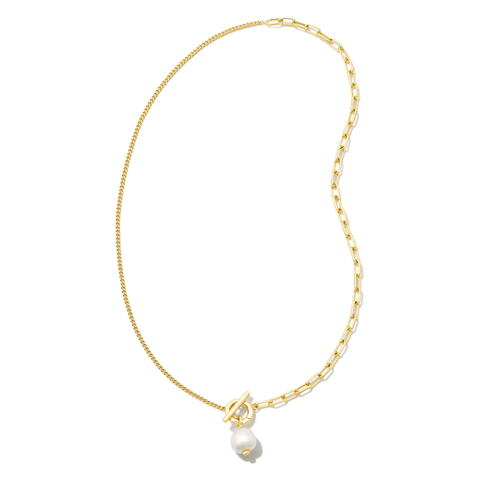 Kendra Scott Leighton Convertible Pearl Chain Necklace in Gold - Gold