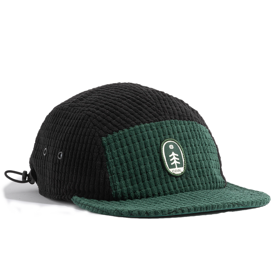 Coal The Canyon – Fleece 5-Panel Cap | Dark Green/Black