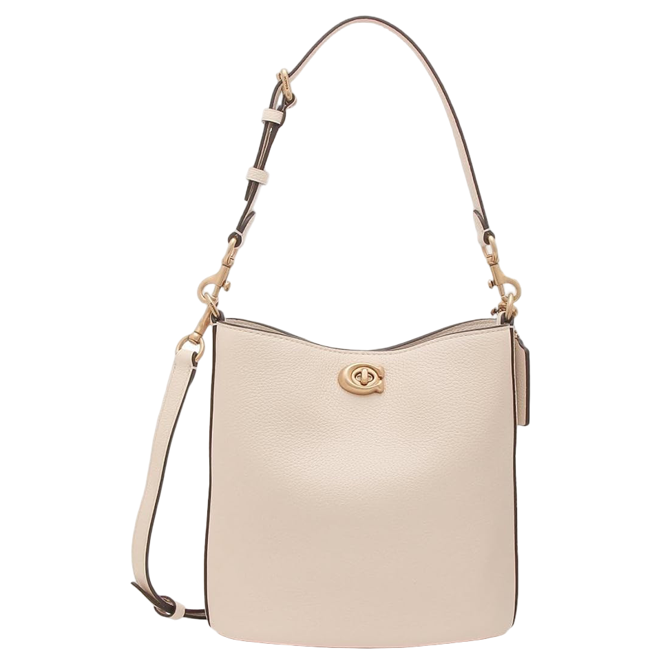 Coach Women's Polished Pebble Leather Willow Soft Bucket Bag 19 - Chalk