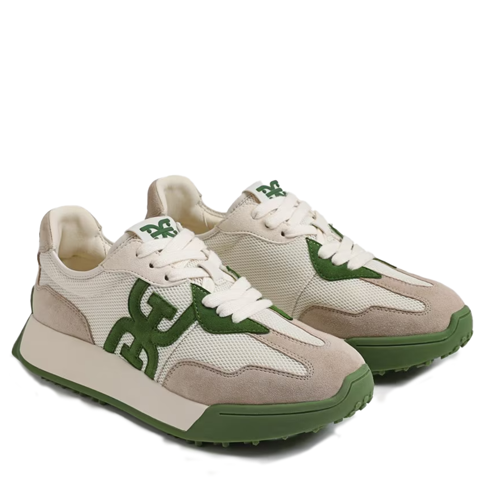 Sam Edelman Women's Langley Lace Up Sneaker | Green Multi Suede