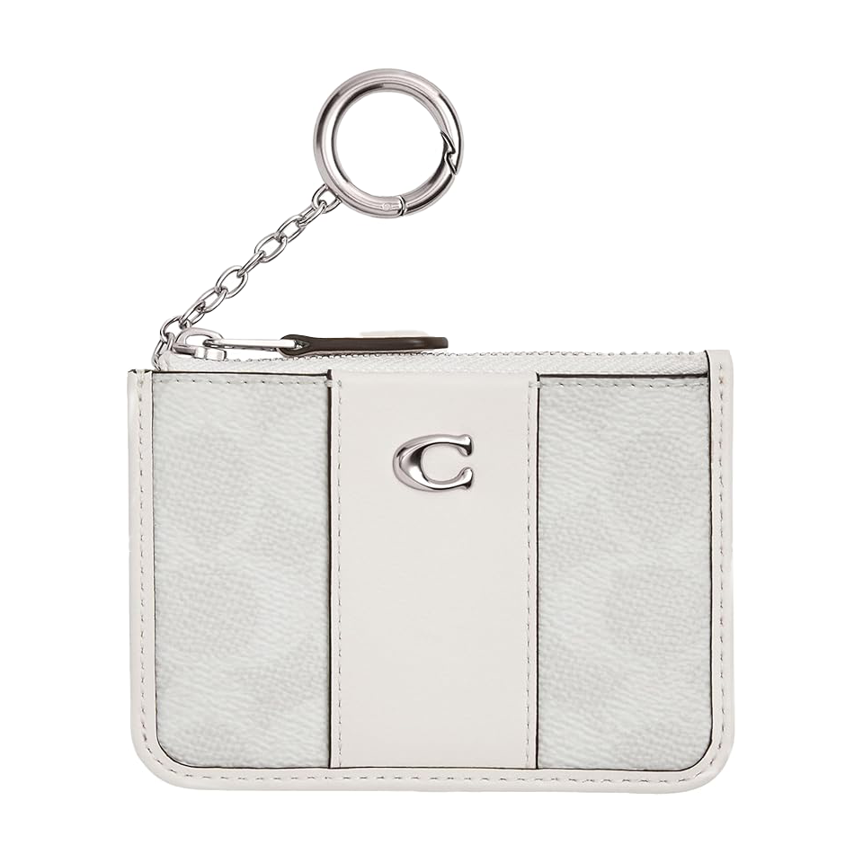 Coach Women's Mini ID Skinny Coated Canvas Signature - White Chalk