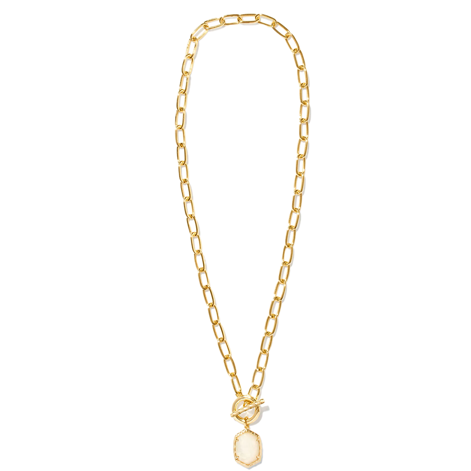 Kendra Scott Daphne Convertible Gold Link and Chain Necklace - Ivory Mother-of-Pearl