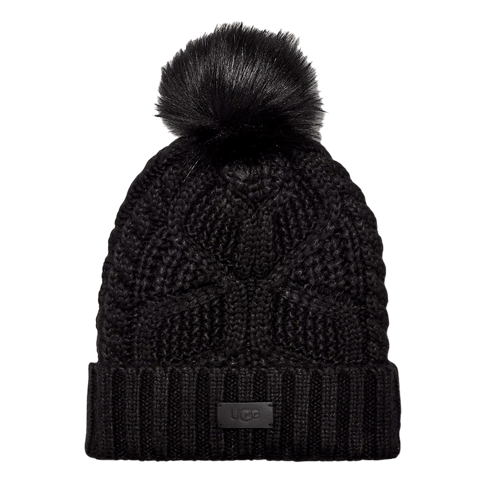 UGG Women's Cable Beanie With Pom | Black