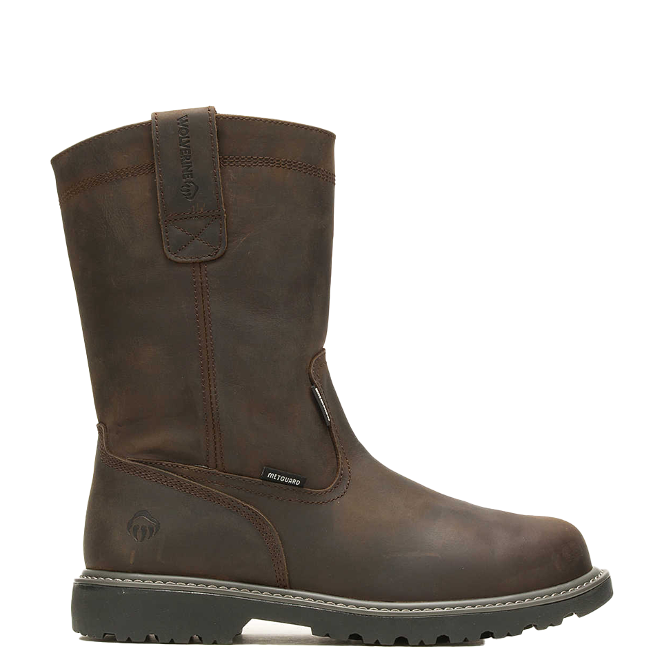 Wolverine Men's Floorhand Met-Guard Steel-Toe Wellington Work Boot  | Dark Brown