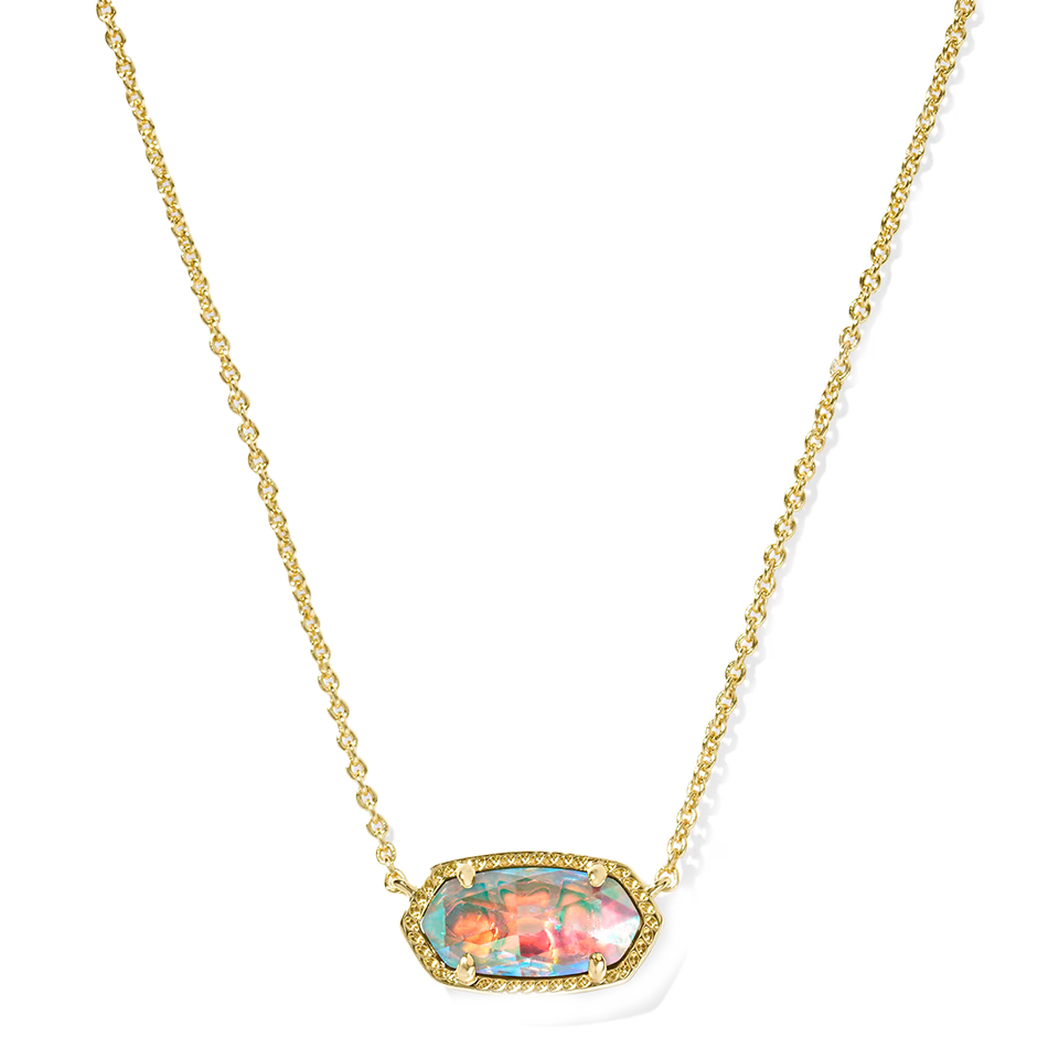 Kendra Scott Elisa Pendant Necklace in Gold - Dichroic Glass