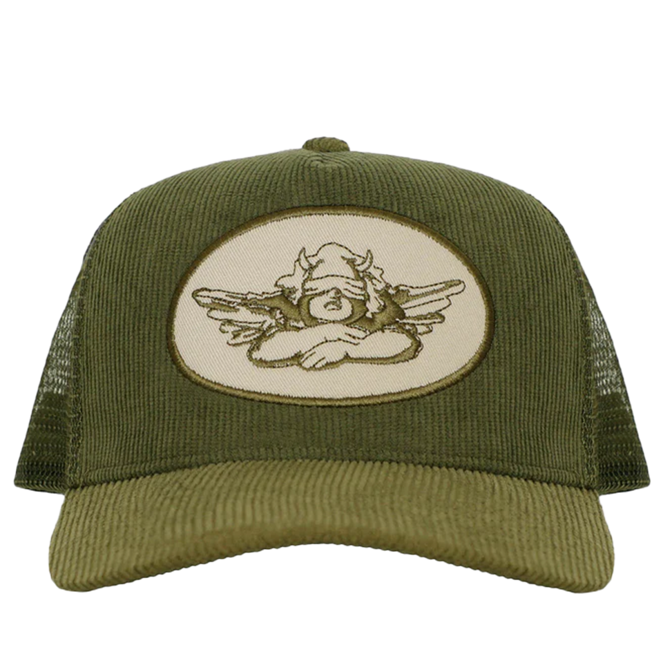 Boys Lie Women's Olive Corduroy Trucker Hat - Green
