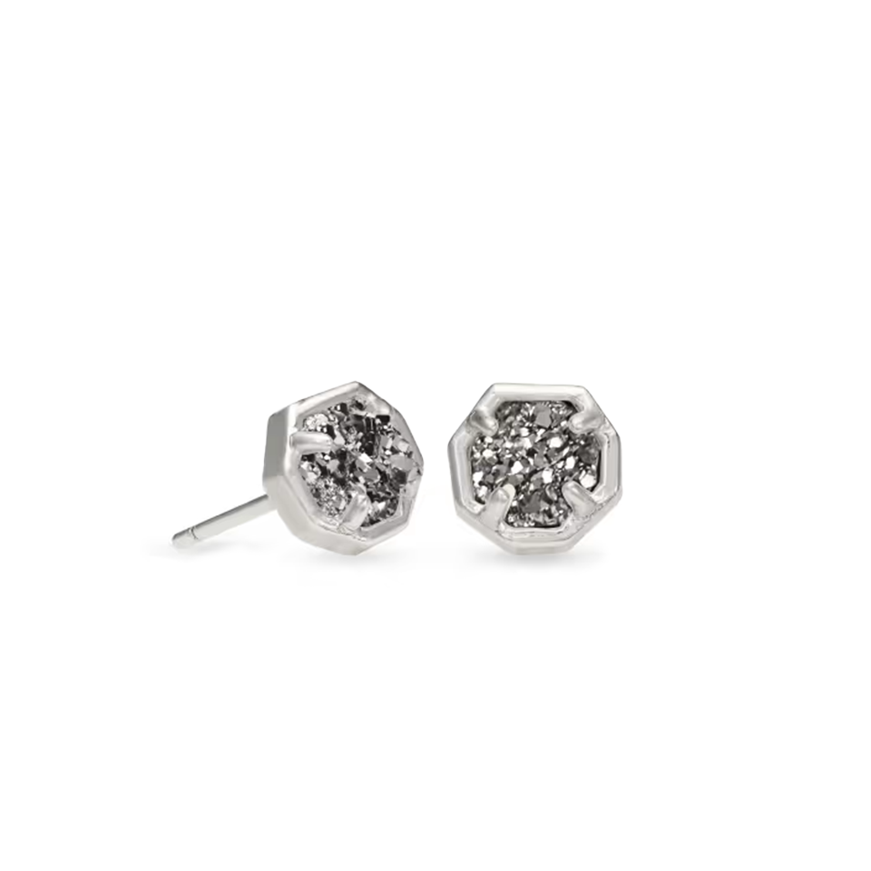 Kendra Scott Nola Stud Earrings in Silver - Platinum Drusy
