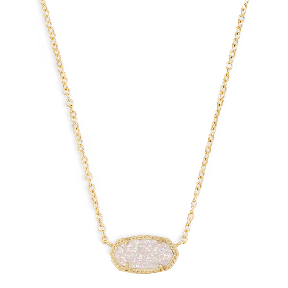 Kendra Scott Elisa Pendant Necklace in Gold - Iridescent Drusy