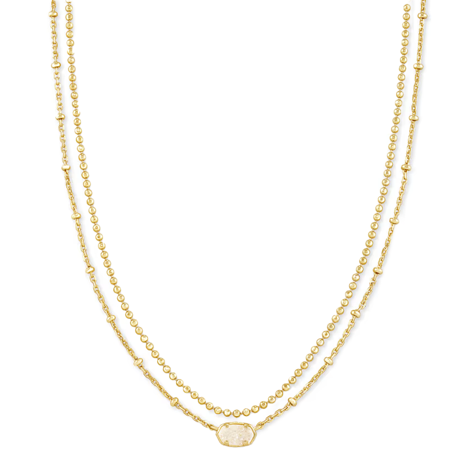 Kendra Scott Emilie Multi Strand Necklace in Gold - Iridescent Drusy