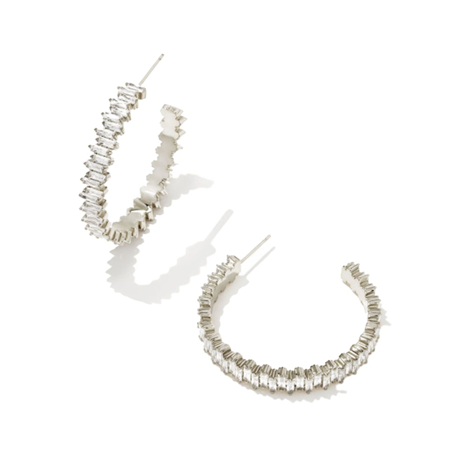 Kendra Scott The Juliette Hoop Earring in Silver - White Crystal