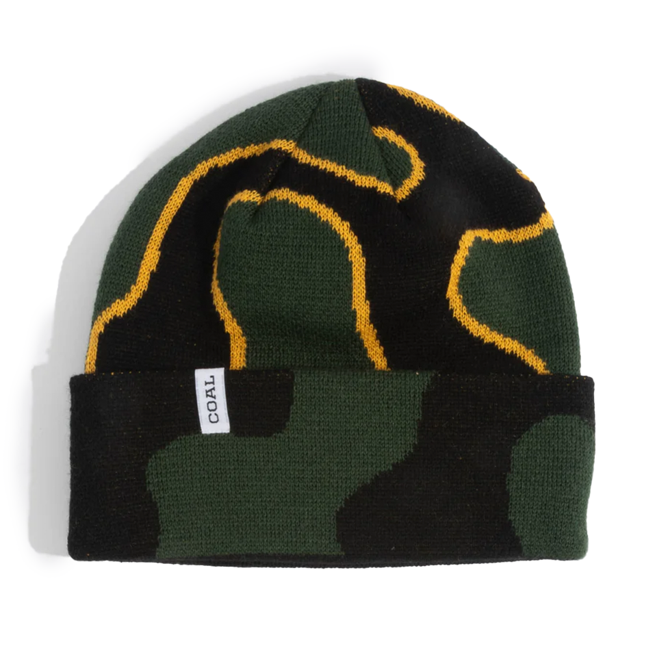 Coal The Haines Recycled Wool Beanie | Dark Green Wave