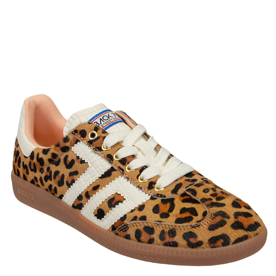 Back70 Women's Cloud Sneakers - Leopard Camel /  White