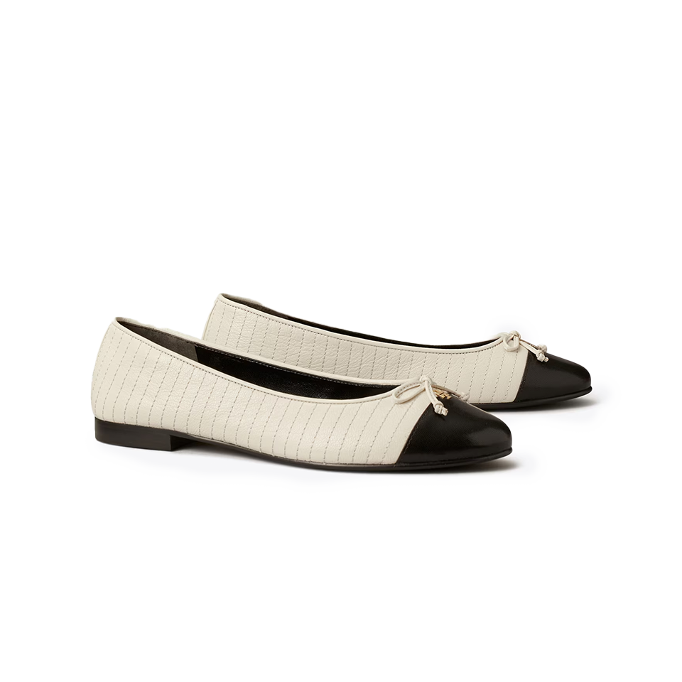 Tory Burch Women's Cap-Toe Quilted Ballet